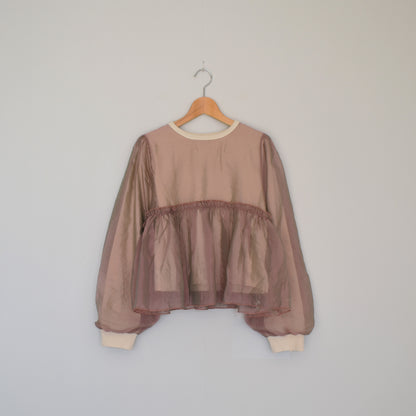 【gleam】フルボリュームオーガンジー重ねプルオーバー