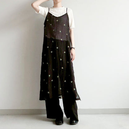 【gleam】シアー小花刺繍キャミワンピース