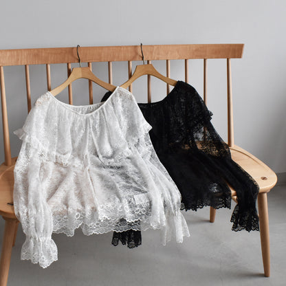 【en haut】レースブラウス