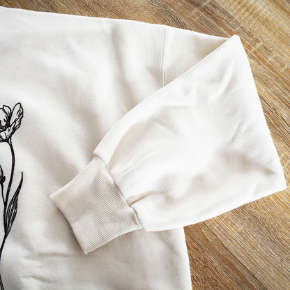 【gleam】線画フラワー刺繍BIGプルオーバー