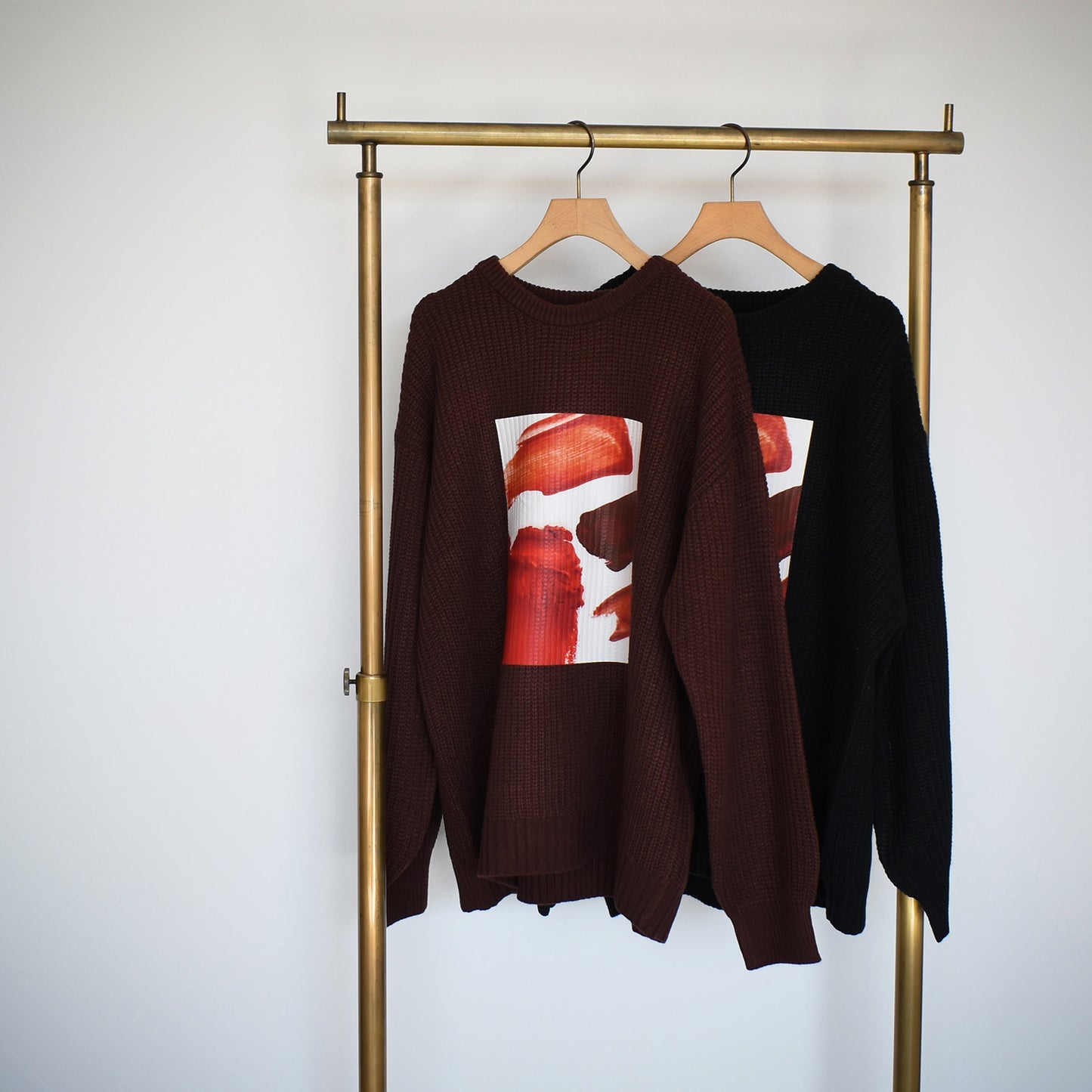 【gleam】畦編みテクスチャープリントBIGプルオーバー