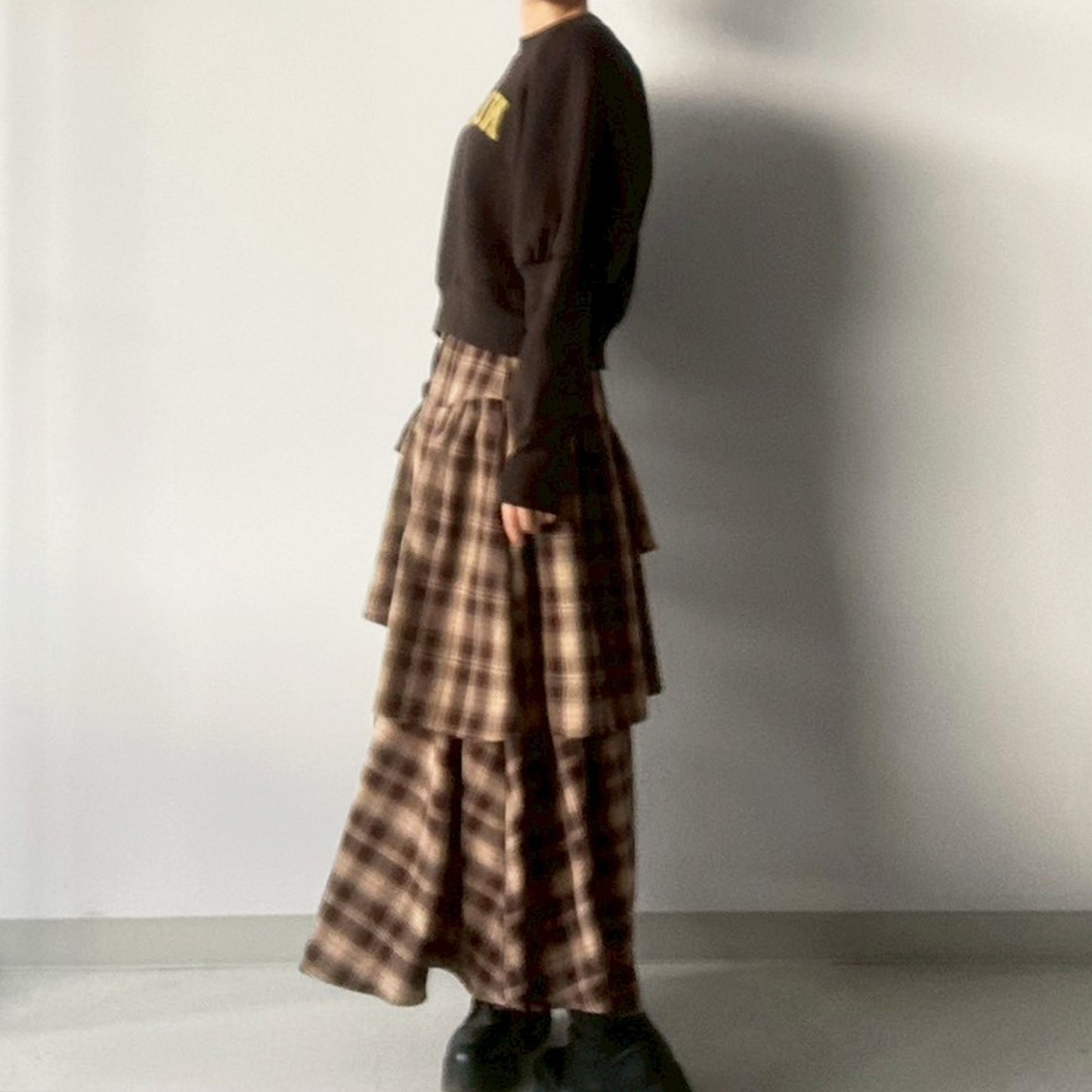 【gleam】裏起毛ロゴプリントパフ袖プルオーバー