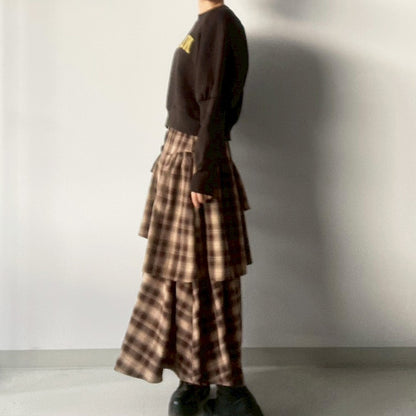 【gleam】裏起毛ロゴプリントパフ袖プルオーバー