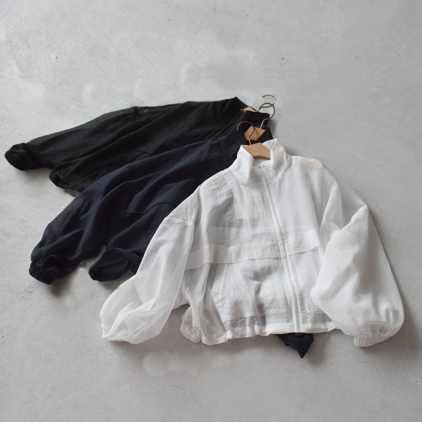 【en haut】シアーリップストップブルゾン