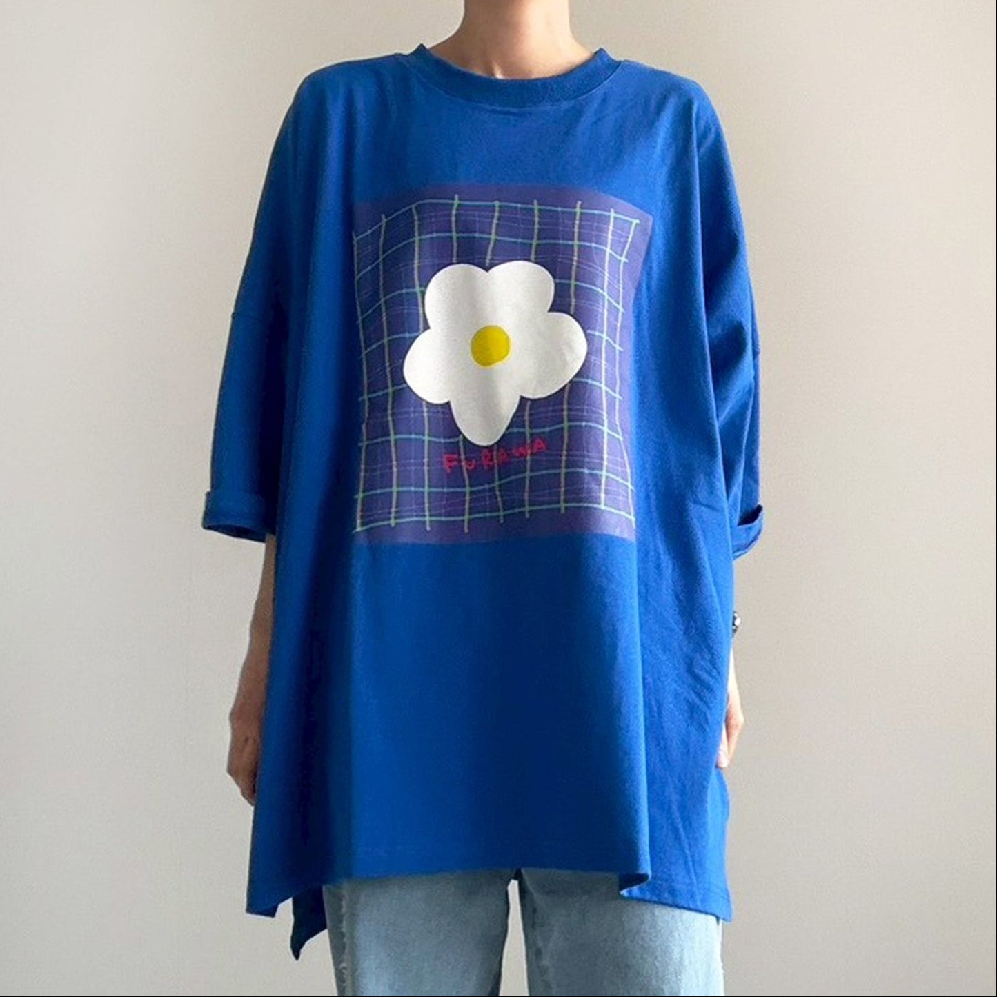 【tokidoki ekaki】チェックとお花Tee.