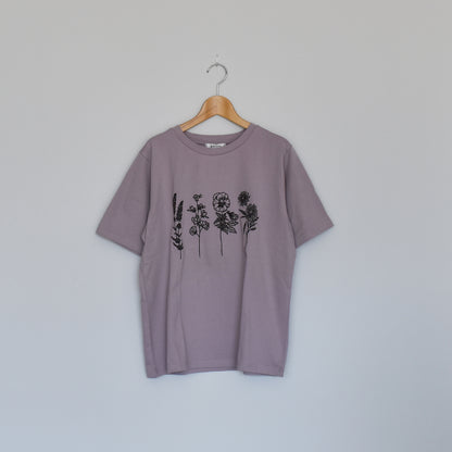 【gleam】花線画刺繍半袖T