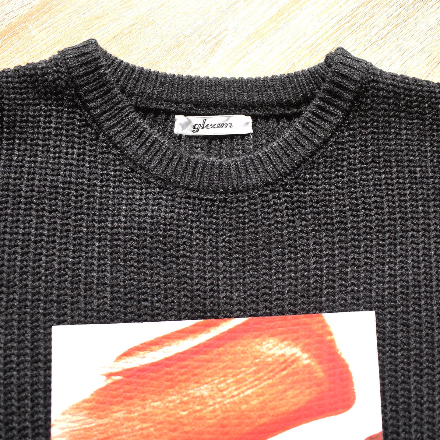 【gleam】畦編みテクスチャープリントBIGプルオーバー
