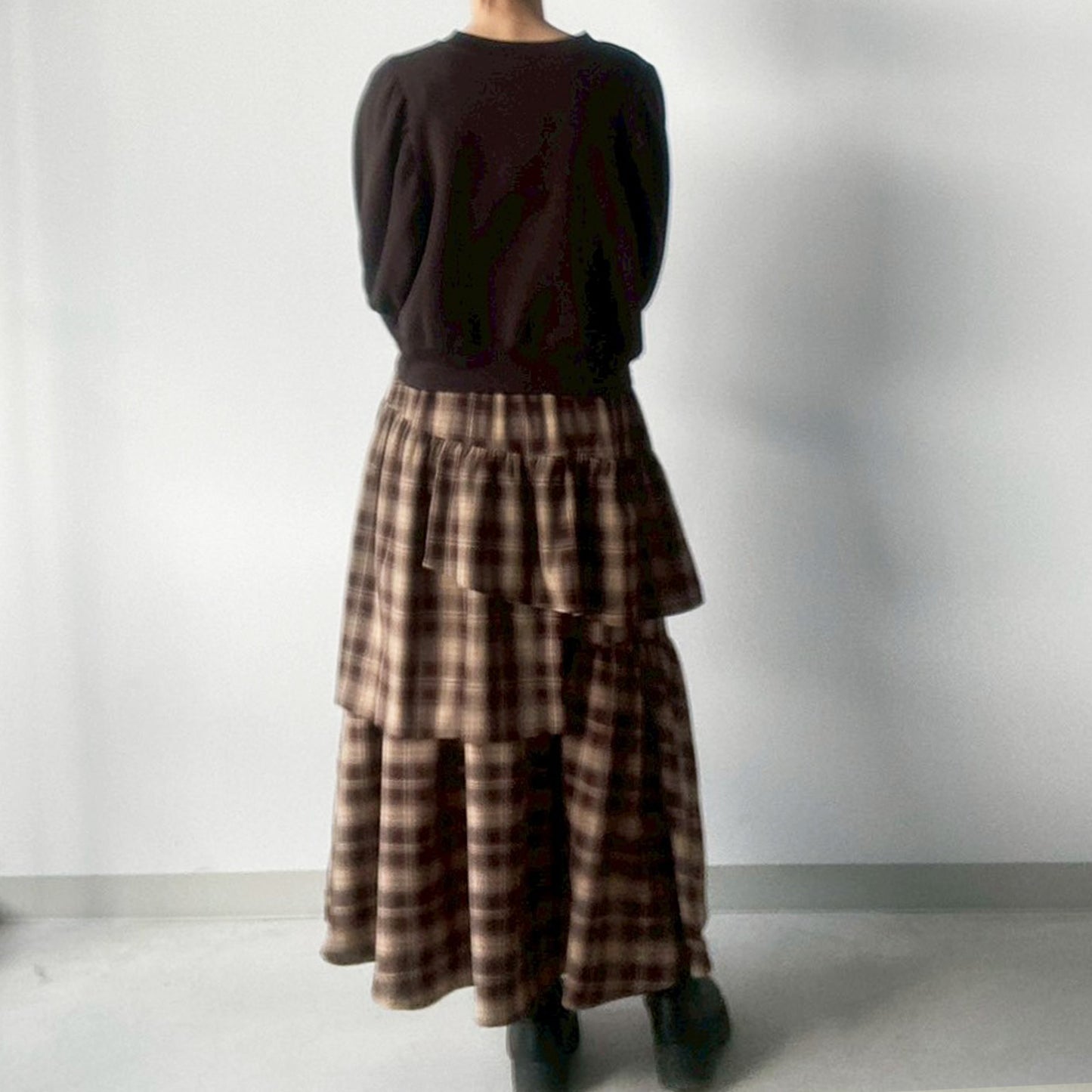 【gleam】裏起毛ロゴプリントパフ袖プルオーバー