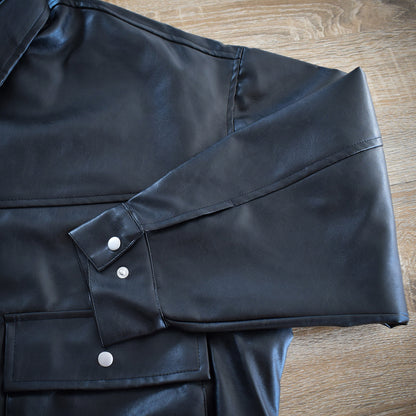 【Fun Fashion Future】ティぺット付きレザ―ブルゾン