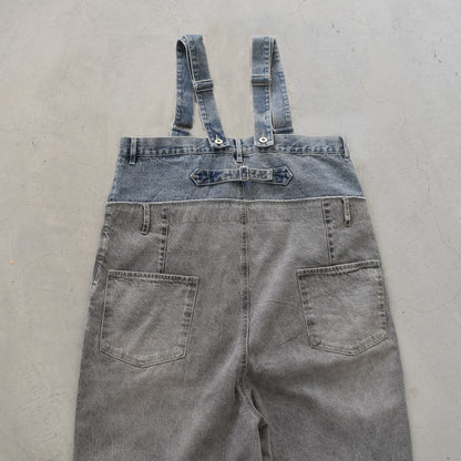 【mililopiulu】Wウェストデニムロングサロペット