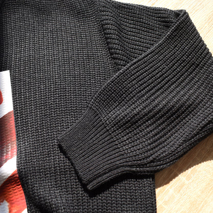 【gleam】畦編みテクスチャープリントBIGプルオーバー