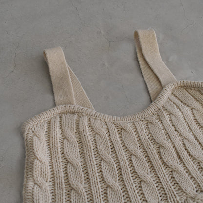 gleam ケーブル編みギャザービスチェ