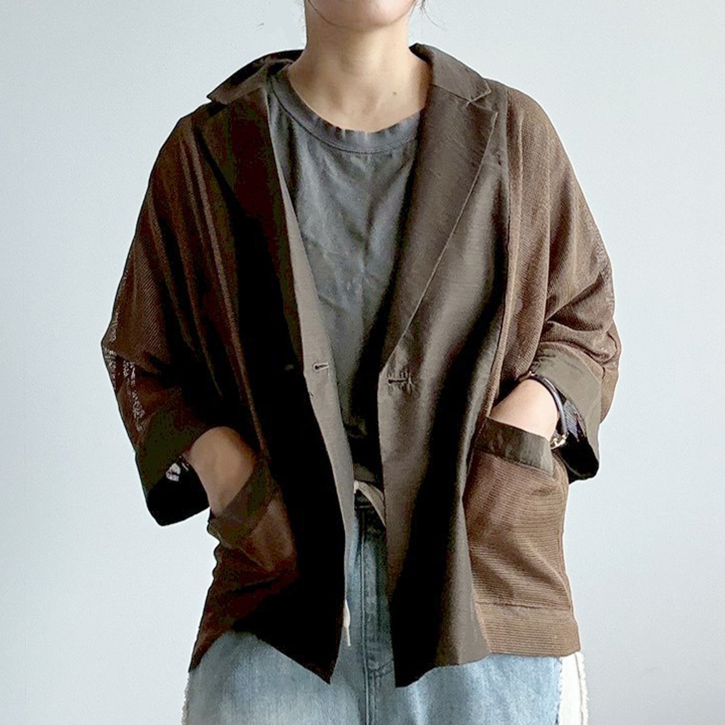 【urban hymns】メッシュ切替ドルマンジャケット