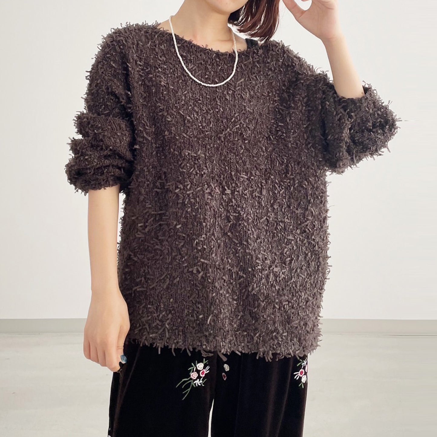 【gleam】テープヤーンローゲージプルオーバー