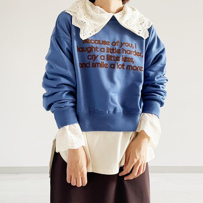 【gleam】フロッキーロゴプリントショートプルオーバー