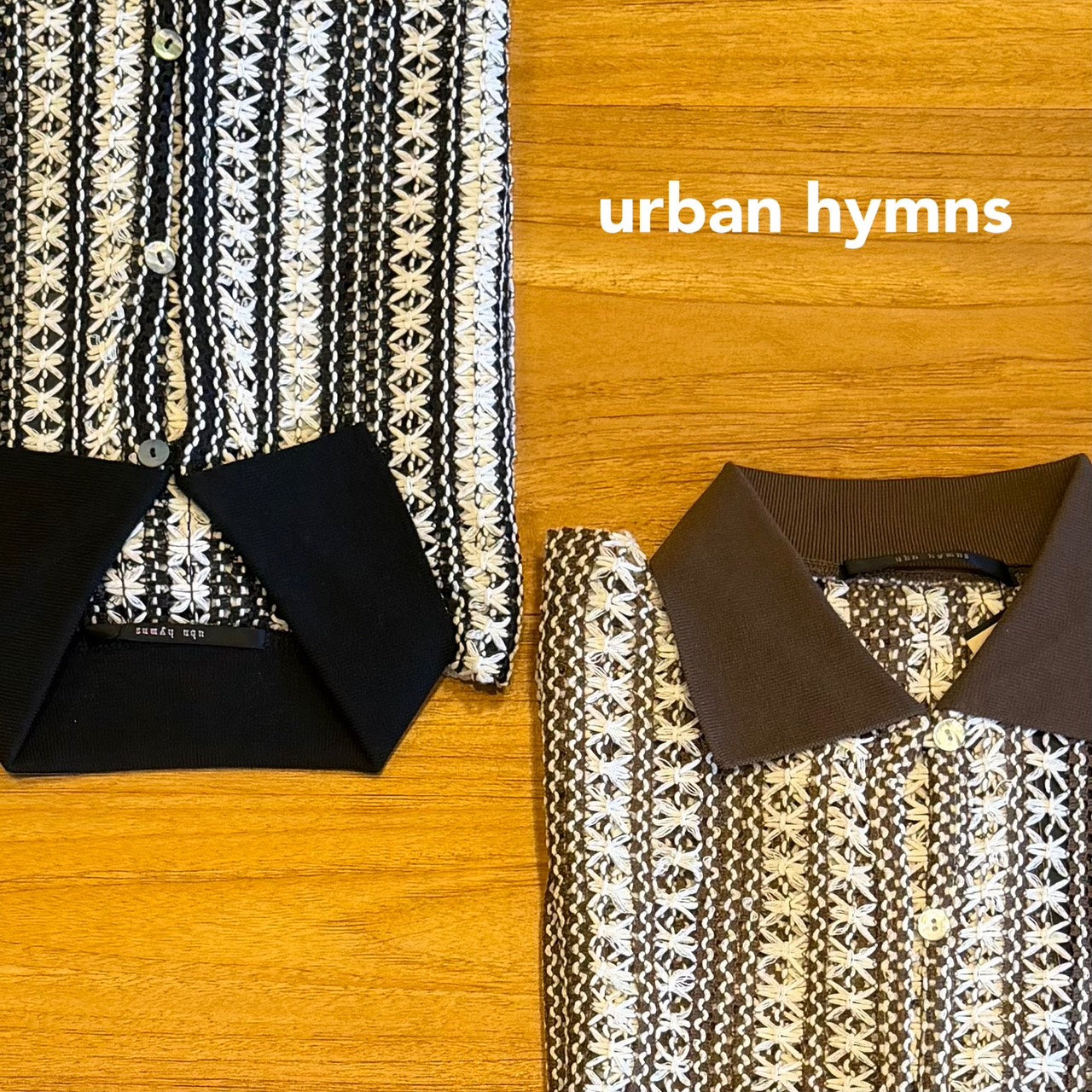 【urbanhymns】リブカラーハーフスリーブシャツ