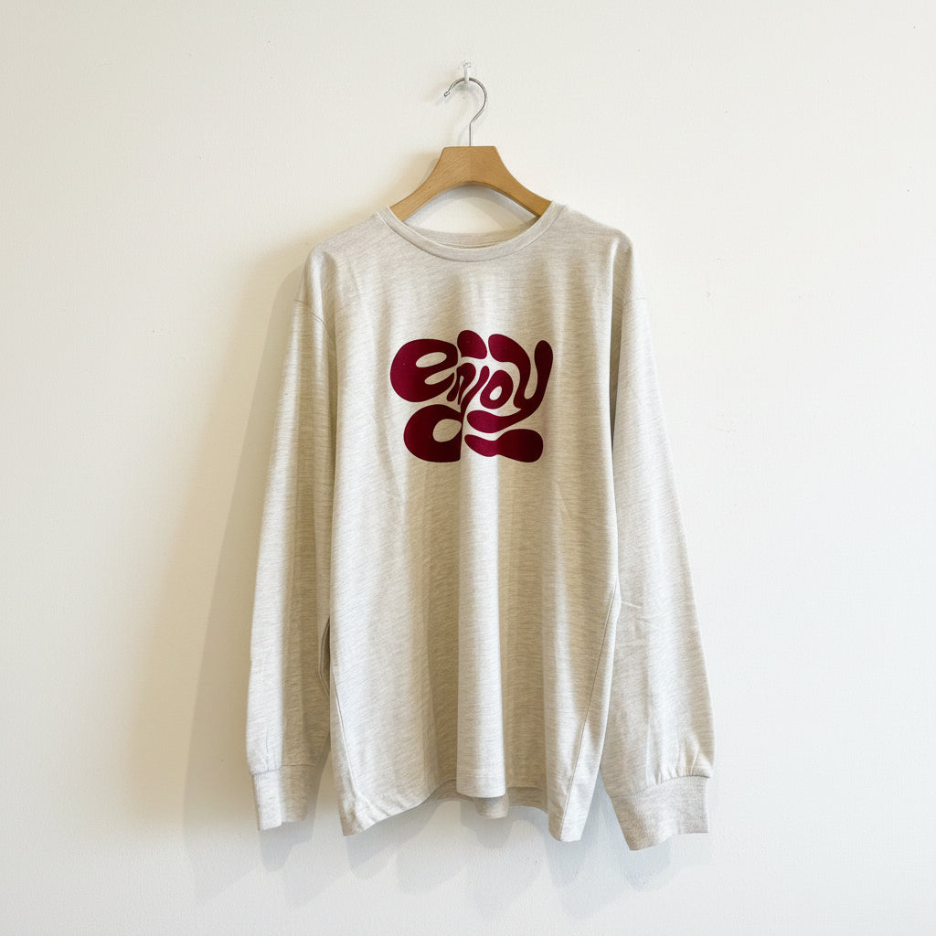 【gleam】ふにゃフロッキーロゴプリントロンT