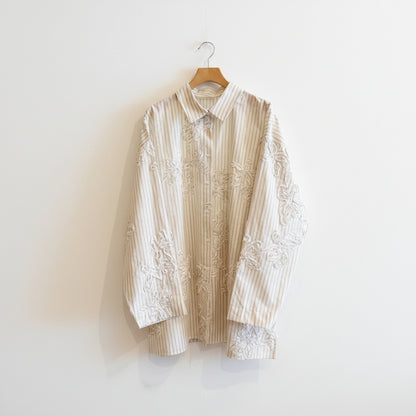 【gleam】ストライプコード刺繍BIGシャツ