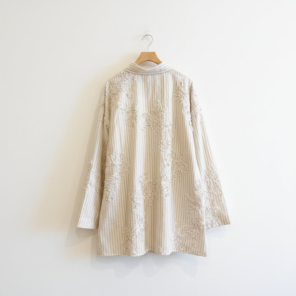 【gleam】ストライプコード刺繍BIGシャツ
