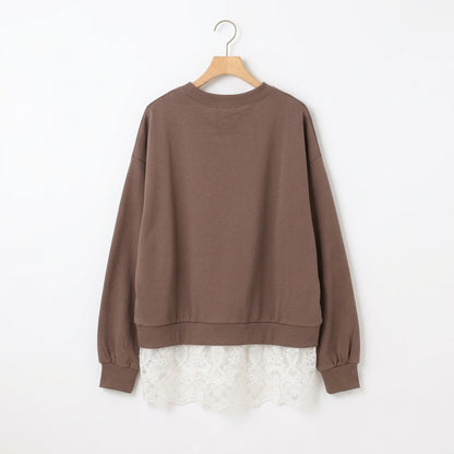 【le colis】裾レースレイヤード風スウェット