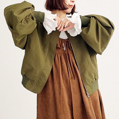 【organic】ノーカラーボリュームブルゾン