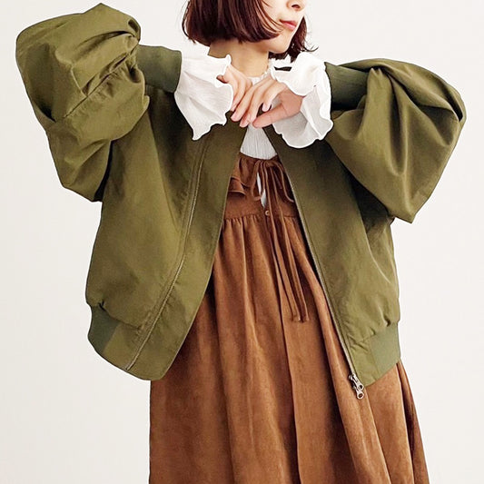 【organic】ノーカラーボリュームブルゾン